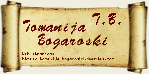 Tomanija Bogaroški vizit kartica